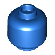 Lego Minifig Head [Plain] [Vented Stud - 2 Holes] / Blue