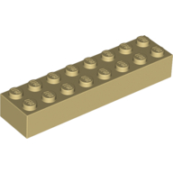 Lego Brick 2 x 8 / Tan