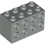 Lego Brick Special 2 x 4 x 2 with Studs on Sides / Light Gray
