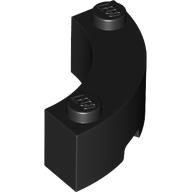 Lego Brick Round Corner 3 x 3 Macaroni with 2 Studs / Black