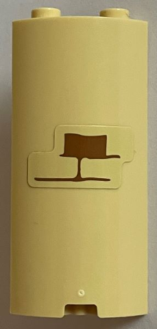Lego Cylinder Quarter 2 x 2 x 5 with 1 x 1 Cutout with Medium Nougat Bricks and Mortar Pattern Model Right Side (Sticker) - Set 76402