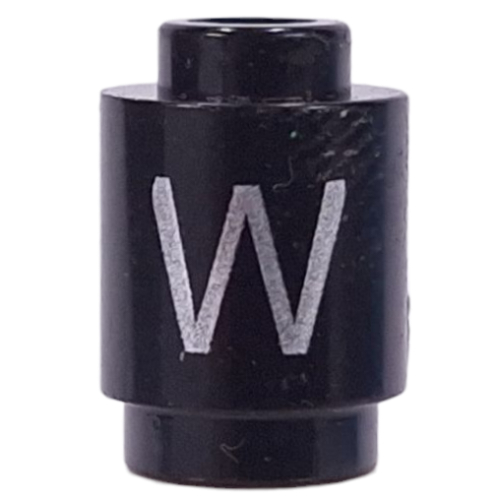Lego Brick Round 1 x 1 with Letter 'W' Print