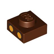 Lego Plate 1 x 1 with Bright Light Orange Eyes Print