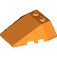 Lego Brick Wedged, Sloped 4 x 4 Triple, Stud Notches / Orange