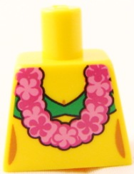 Lego Torso Green Bikini and Pink Lei Pattern / Yellow