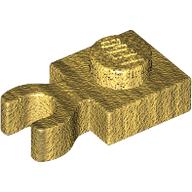 Lego Plate Special 1 x 1 with Clip Vertical [Thick Open O Clip] / Pearl Gold