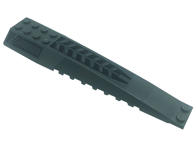 Lego Wedge 16 x 4 Triple Curved with Reinforcements with Black Air Vents Pattern (Stickers) - Set 76186