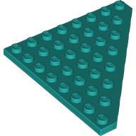 Lego Wedge Plate 8 x 8 Cut Corner / Dark Turquoise