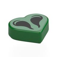 Lego Tile 1 x 1 Heart with Black Nostrils on Light Green Background Print