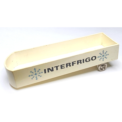 Lego HO Scale Mercedes Refrigerated Trailer, Single Axle, 'Interfrigo' and Blue Snowflakes Print