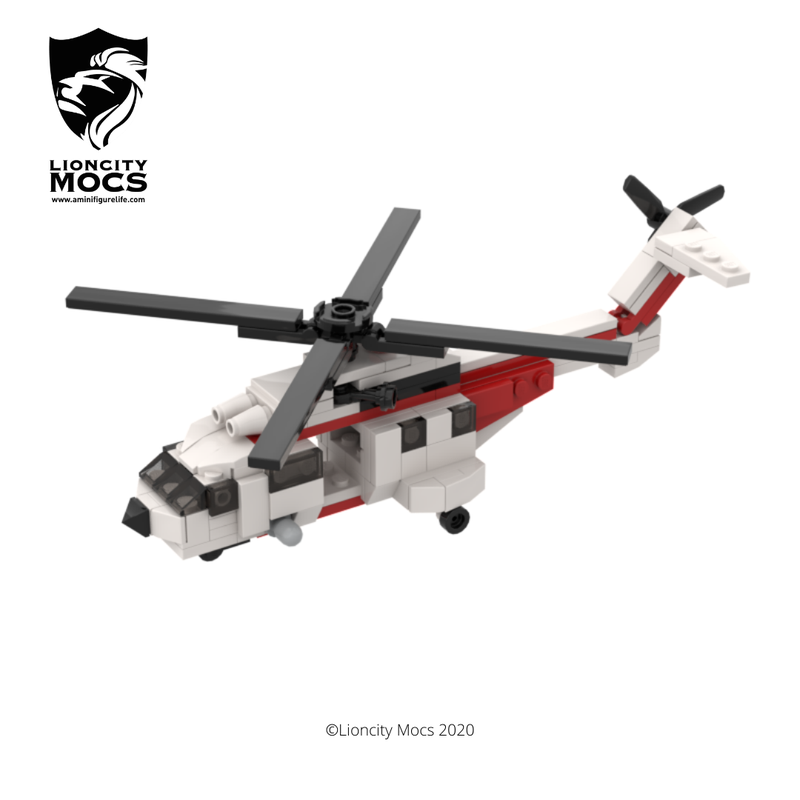 Lego AS-332M1 Superpuma Rescue Helicopter Mini MOC