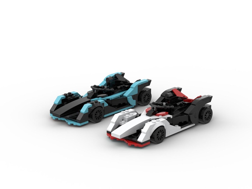 Lego Formula-E Jaguar and Porsche Team
