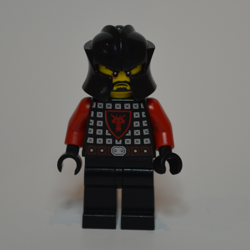Lego Dragon Knight, Red, Helmet, Black Beard