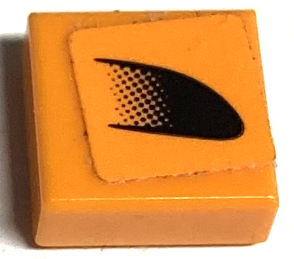 Lego Tile 1 x 1 with Black Air Intake Pattern Model Right Side (Sticker) - Set 75880 / Orange