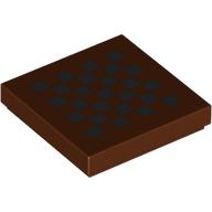 Lego Tile 2 x 2 with Black Checks Print / Reddish Brown