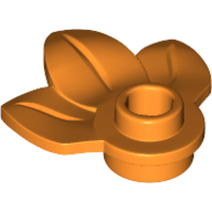 Lego Plant, Plate 1 x 1 Round with 3 Leaves / Orange