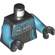 Lego Torso Racing Jacket, 'Panasonic Jaguar' Print, Medium Azure Arms, Black Hands