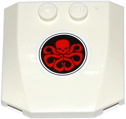 Lego Wedge 4 x 4 x 2/3 Triple Curved with Red Hydra Logo in Black Circle Pattern (Sticker) - Set 76041