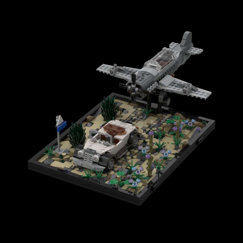 Lego 77012 Fighter Plane chase MOC Diorama