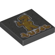 Lego Tile 2 x 2 with Bling Filter Print / Black