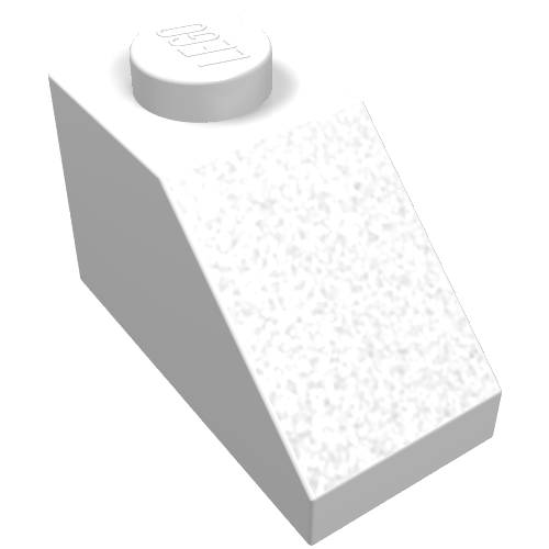 Lego Brick Sloped 45° 2 x 1 without Bottom Pin / White