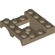 Lego Vehicle Base 4 x 4 x 1 1/3 with Wheel Arches, 2 x 2 Recessed Center and Hole / Dark Tan