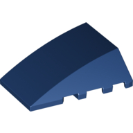 Lego Brick Wedged, Curved 4 x 4 No Top Studs / Dark Blue