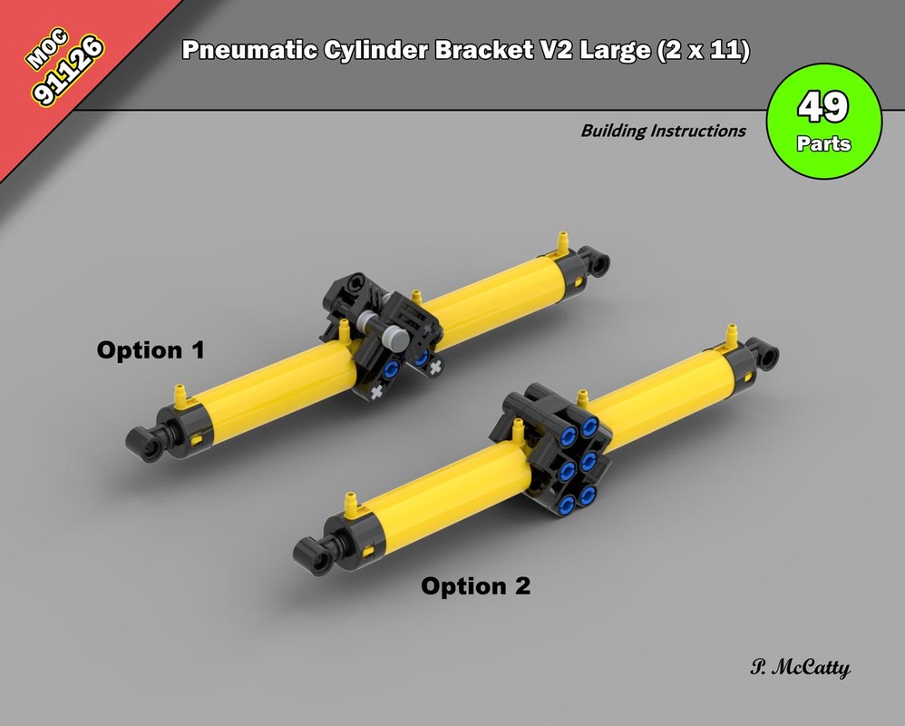 Lego Pneumatic Cylinder Bracket V2 Large (2 x 11)