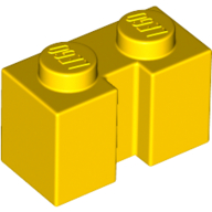 Lego Brick Special 1 x 2 with Groove / Yellow