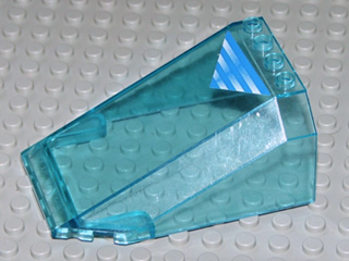 Lego Windscreen 8 x 6 x 3 Wedge with Blue and White Stripes on Triangle Pattern (Sticker) - Sets 4560 / 4561 / Trans-Light Blue
