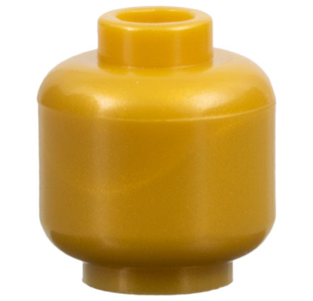 Lego Minifigure, Head (Plain) / Pearl Gold
