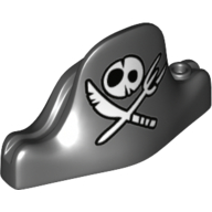 Lego Hat Pirate with Skull and Crossed Knife and Fork Print / Black