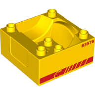 Lego Duplo Train Cab / Tender Base with Red Train and Stripe, and '83578' Print / Yellow