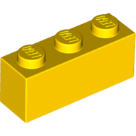 Lego Brick 1 x 3 / Yellow