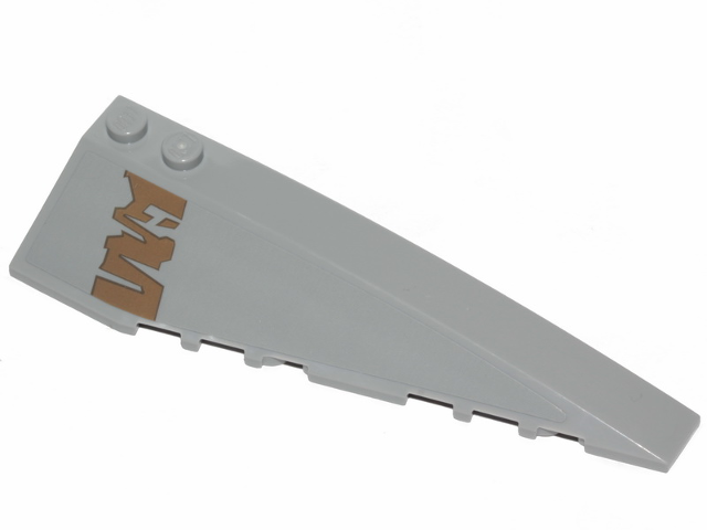 Lego Wedge 10 x 3 Right with Dark Tan Tattered Stripe Pattern (Sticker) - Set 75292