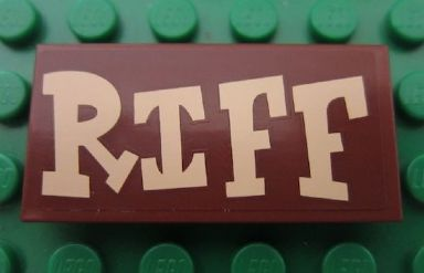 Lego Tile 2 x 4 with 'RIFF' Pattern (Sticker) - Set 7594