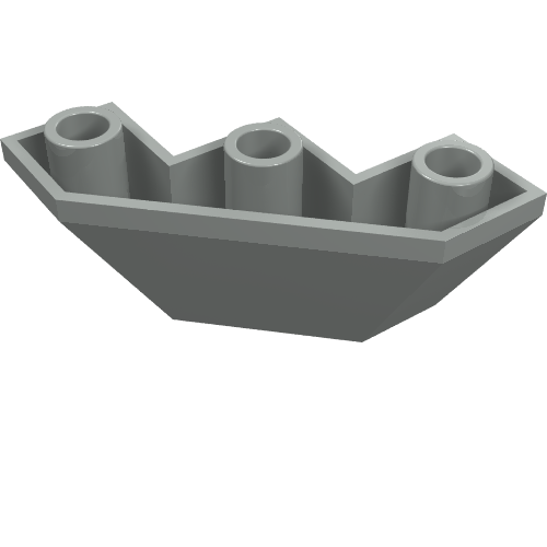 Lego Brick Wedged, Sloped Inverted 3 x 3 x 2 Facet / Light Gray