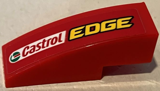 Lego Slope, Curved 3 x 1 with 'Castrol EDGE' Pattern Model Right Side (Sticker) - Set 75881