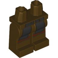Lego Hips and Dark Brown Legs with Black Robe Ends print