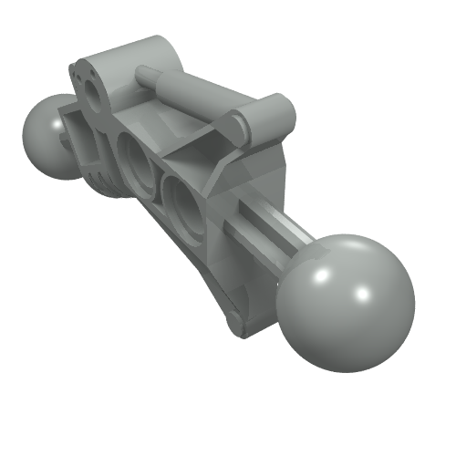 Lego Large Figure Skeletal, Limb, Angular with 2 Ball Joints, and 2 Holes (Toa) / Light Gray