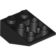 Lego Brick Sloped Inverted 33° 3 x 2, Connections between Studs, Ovoid Bottom Pin / Black