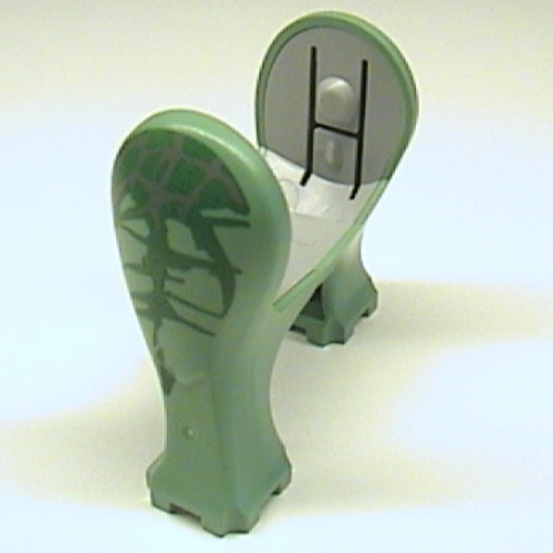 Lego Animal Body Part, Dinosaur, Legs Short, Dark Gray and Dark Green Stripes Print