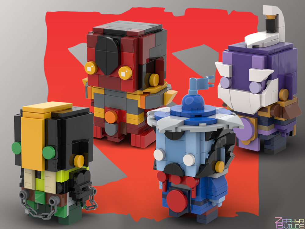 Lego DOTA 2 Celestial Brothers Brickheadz (Earth Spirit, Ember Spirit, Storm Spirit and Void Spirit)