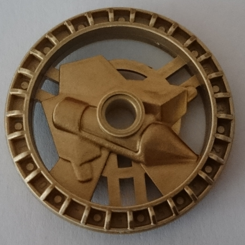 Lego Technic Disc 5 x 5 Notched, Driller [Plain] / Metallic Gold