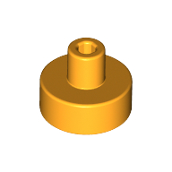 Lego Tile Round 1 x 1 with Hollow Bar / Bright Light Orange