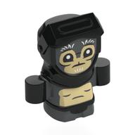 Lego Creature, Anzellan, Black Hood, Belt, Hands, Tan Face Print / Dark Blue