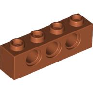 Lego Technic Brick 1 x 4 [3 Pin Holes] / Dark Orange