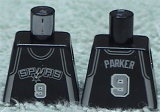 Lego Torso NBA San Antonio Spurs #9 Pattern / Black
