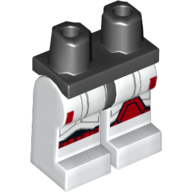 Lego Hips and White Legs with Black, Gray and Red Markings on Legs Print (Stormtrooper) / Black