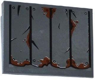 Lego Slope 10 6 x 8 with Rusting and Cracked Sheet Metal Roof on Transparent Background Pattern (Sticker) - Set 60068 / Dark Bluish Gray